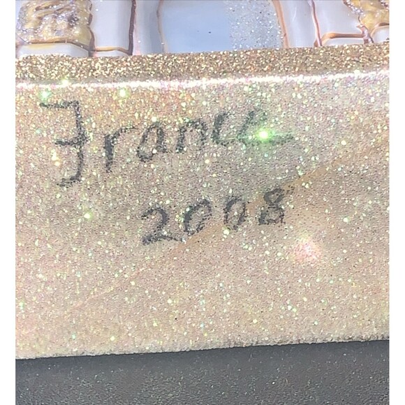 Arc de Triomphe Made Poland Blown Glass Christmas Ornament 2.25" Glittery Gold - Picture 7 of 10